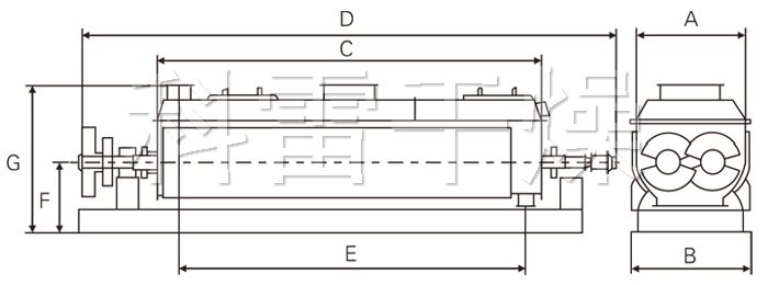 空心槳葉干燥機結(jié)構(gòu)示意圖 空心槳葉干燥機結(jié)構(gòu)示意圖